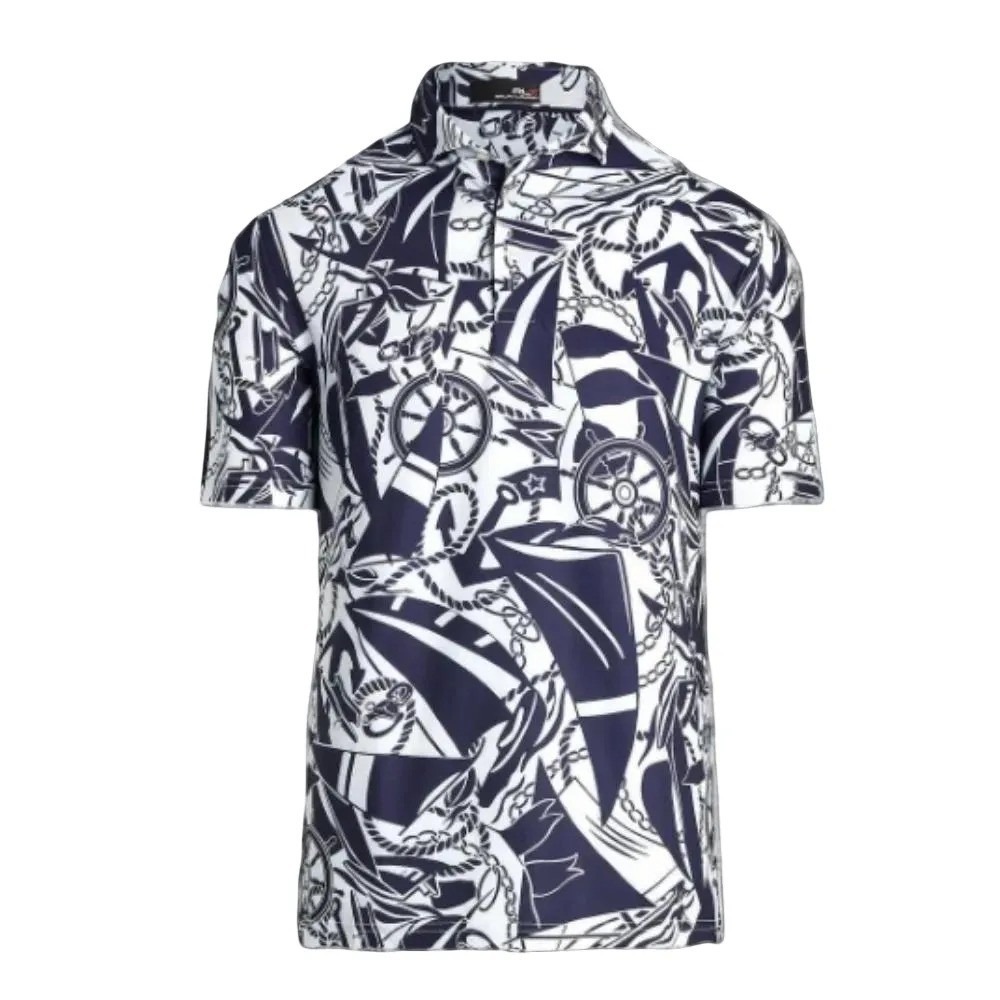 RLX Ralph Lauren Performance Wicking Nautical Golf Polo Shirt Sz Large NWT $115